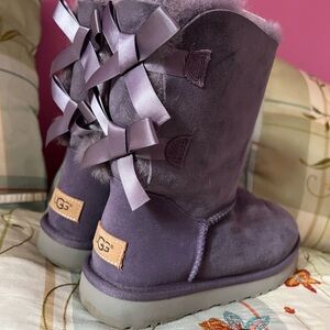 UGG Women's Purple Boots with Ribbon Details